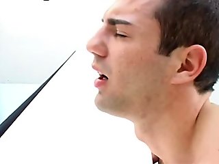 Horny Hunk Taking A Hard Cock Deep Into His Ass